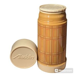 ALADDIN Vintage 70s Best Buy Plaid Wide Mouth Insulated Thermos Bottle 7.5"H